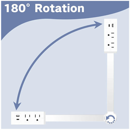 Outlet Extender Stick,Extendable Outlet,Rotating Outlet Extender,Electrical Outlet Extender Stick,Extended and Rotating Outlet Features,With Usb-A, Usb-C, and 2 Ac Outlets